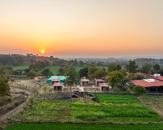 Lush farm fields and countryside