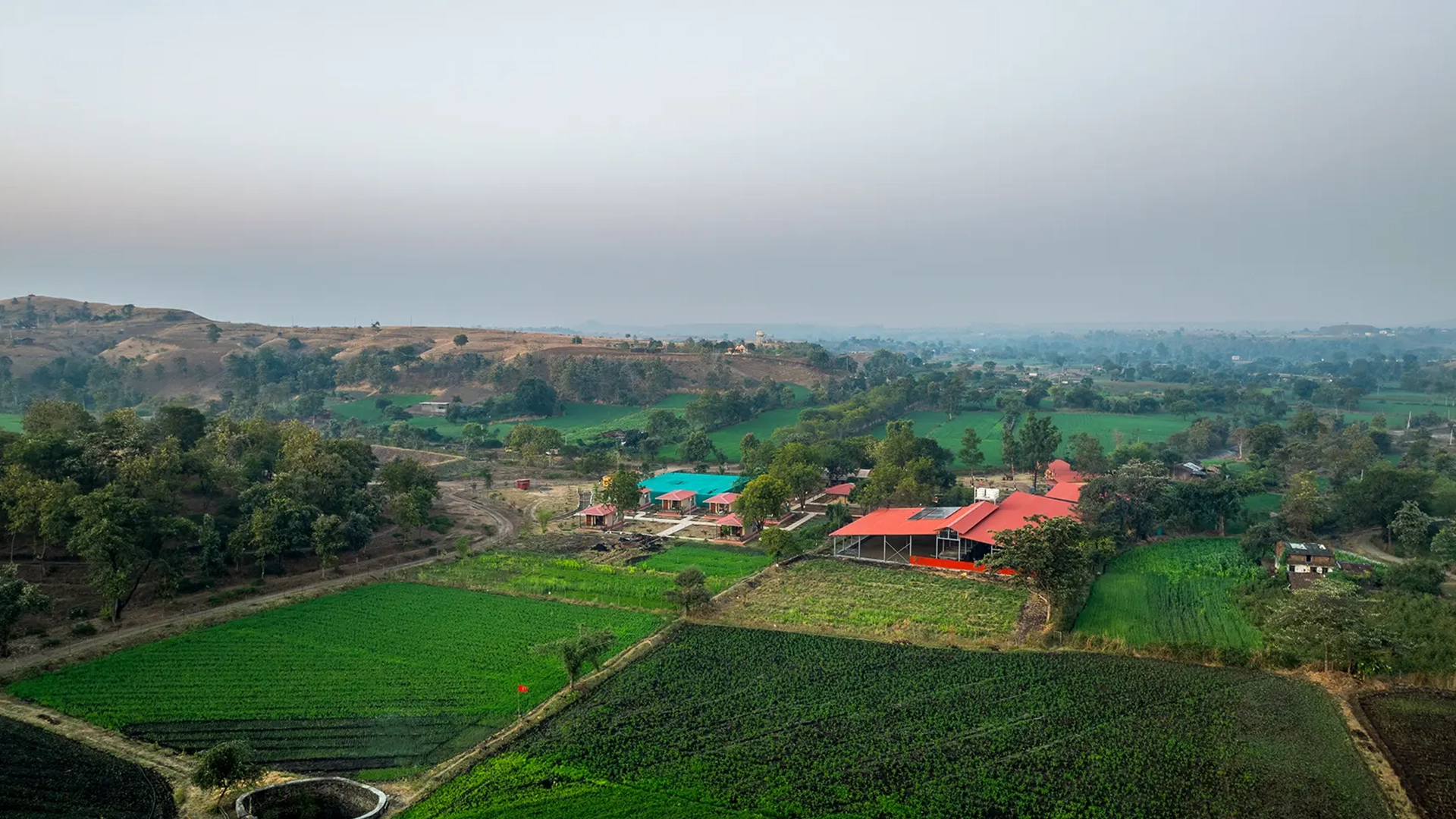 Aerial view of Growpure Farm